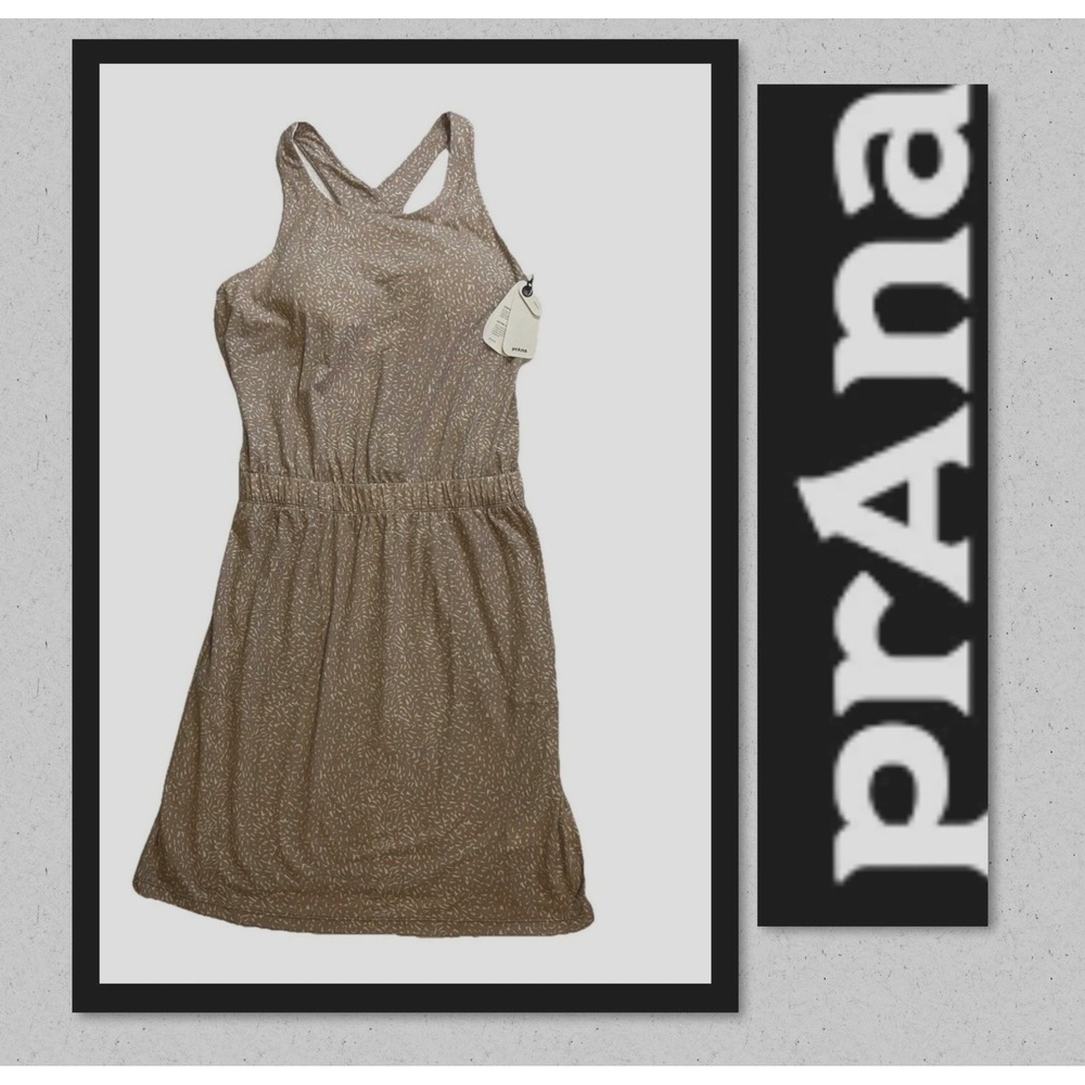 PRANA Kamen Dress Willow Sharktooth Brown - Women's Medium Outdoors Hiking Walk